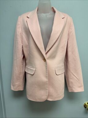 Lord & Taylor Pink Wool Cashmere Blend Blazer Women’s Size 12 Tailored Jacket